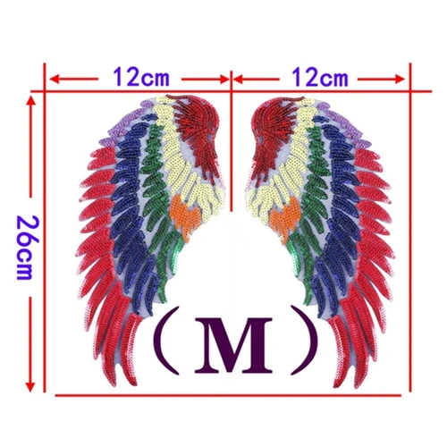 1 пара новая вышивка крыла Кружевная аппликация ткань с пайетками свитер Одежда патч наклейки с блестками футболка diy нашивки украшения - Цвет: Middle Mix