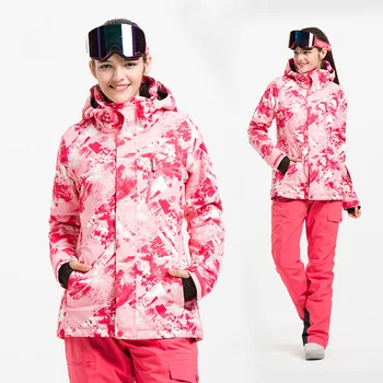 

2018 New Winter Ski Jacket+Pant Skiing Clothes Suit Set Women Thermal Waterproof Snowboarding Suits Snow Downslope Sleigh Skiing