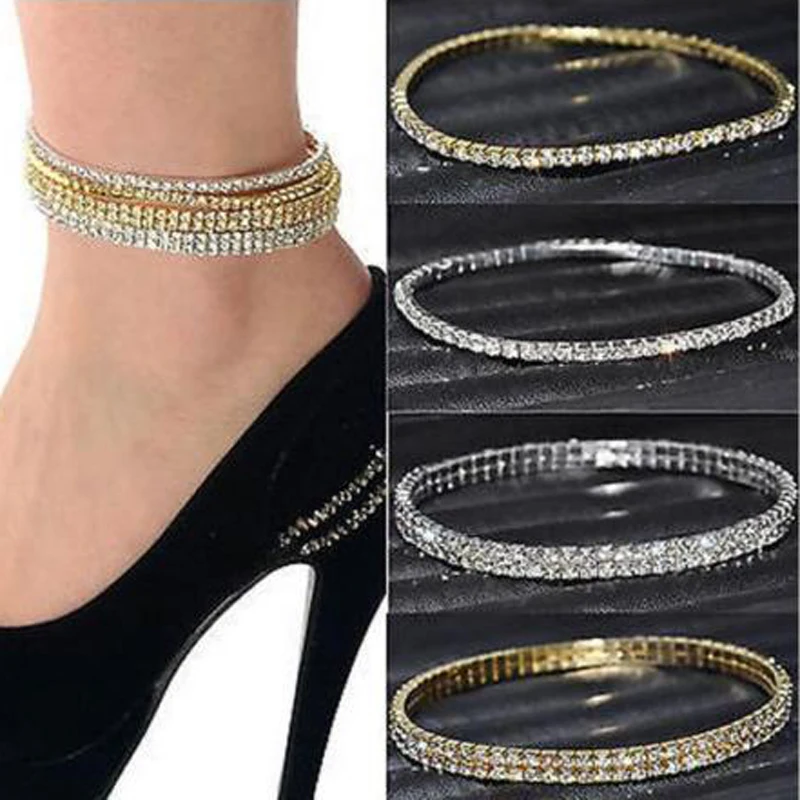 2017 Real Womens Look Stunning Diamante Rhinestone Anklet Ankle Chain For Proms Parties Or Weddings For The Bride Bridesmaid - Image 2