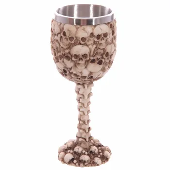 

KCASA 1Pc Creative Skull Wine Goblet Cup 3D Stereoscopic Stainless Wine Glass Cups Water Drinking Beer Mug Drinkware Gift