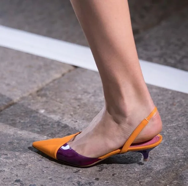 orange and purple heels