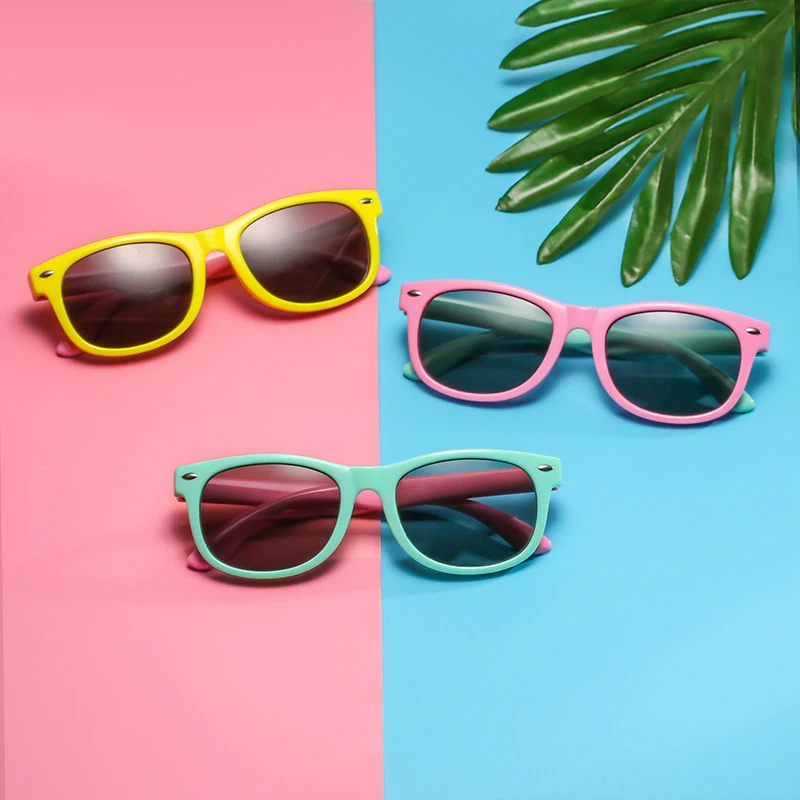 2019 Новые поляризованные детские солнцезащитные очки Квадратные мужские и женские детские очки UV400 Солнцезащитные очки