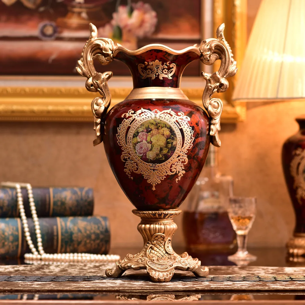 European Creative Ceramic Vase Decoration Handmade Noble Painting