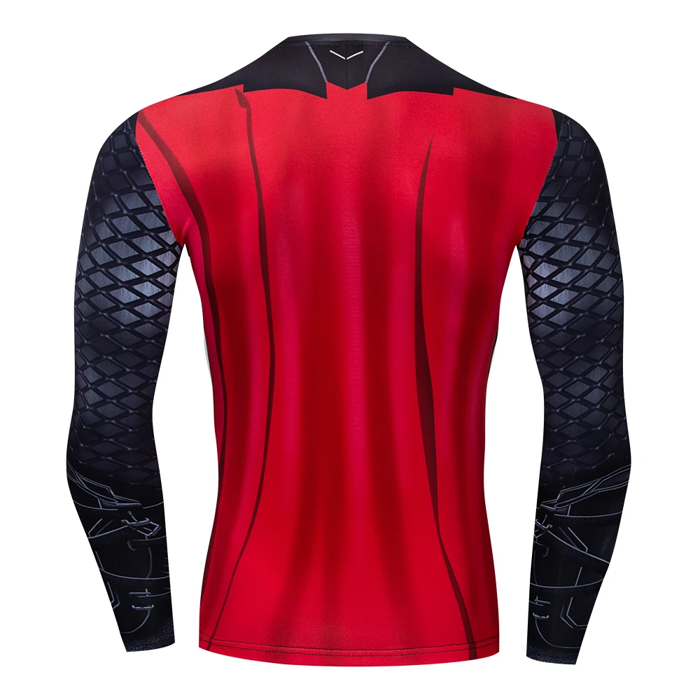 t shirt men Brand compression shirt Fitness 3d print pattern fashion Slim fit style autumn Long sleeve