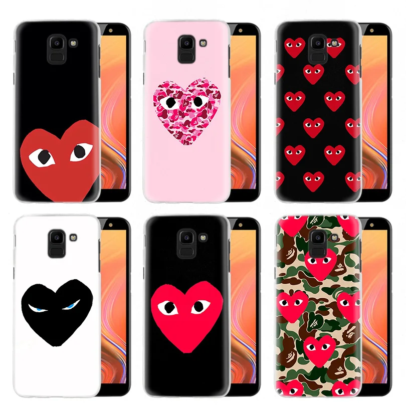 

Case Cover Clear for Samsung Galaxy S9 S8 Plus S7 S6 Edge S5 S4 Mini Note 8 9 Coque S8+ S9+ Love CDG Play Comme Des Garcons Cove