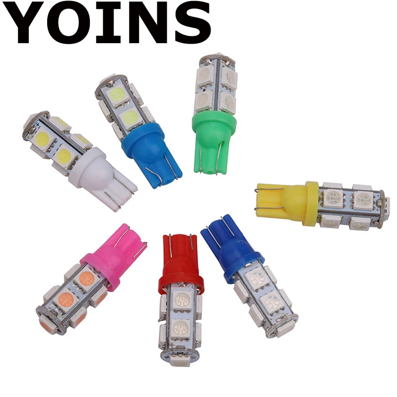 10PCS High Quality T10 W5W 194 158 9 LED 5050 SMD Red Car Auto Wedge Side Tail Parking Lights Lamp Bulb DC12V | Автомобили и