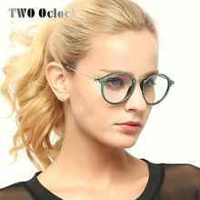 TWO Oclock, женские очки, оправа, Брендовые мужские очки, винтажные круглые, имитация дерева, прозрачные очки, оптическая оправа для очков W3127