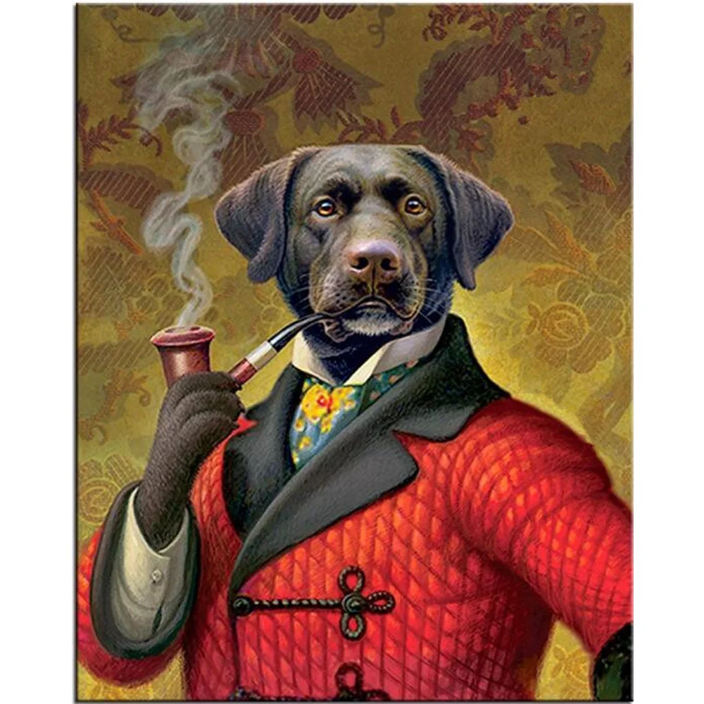 

Diy Diamond Painting Diamond Animal Boss Dog 5D Cross Stitch Cristal Square Dill Full Diy Diamond Embroidery Resin Home Decor