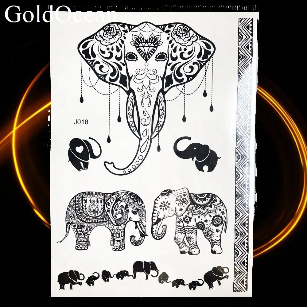 Одноразовые черные серьги Henna Mandala водостойкая тату наклейка для девушек на шею