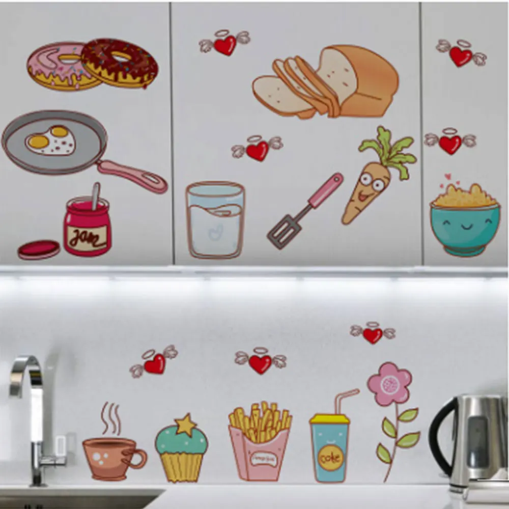Creative Simple Waterproof Aluminum Foil Heat Resistant Oil-proof Kitchen Tile Wall Sticker Kitchenware Cartoon Stickers Decor Creative Simple Waterproof Aluminum Foil Heat Resistant Oil-proof Kitchen Tile Wall Sticker Kitchenware Cartoon Stickers Decor