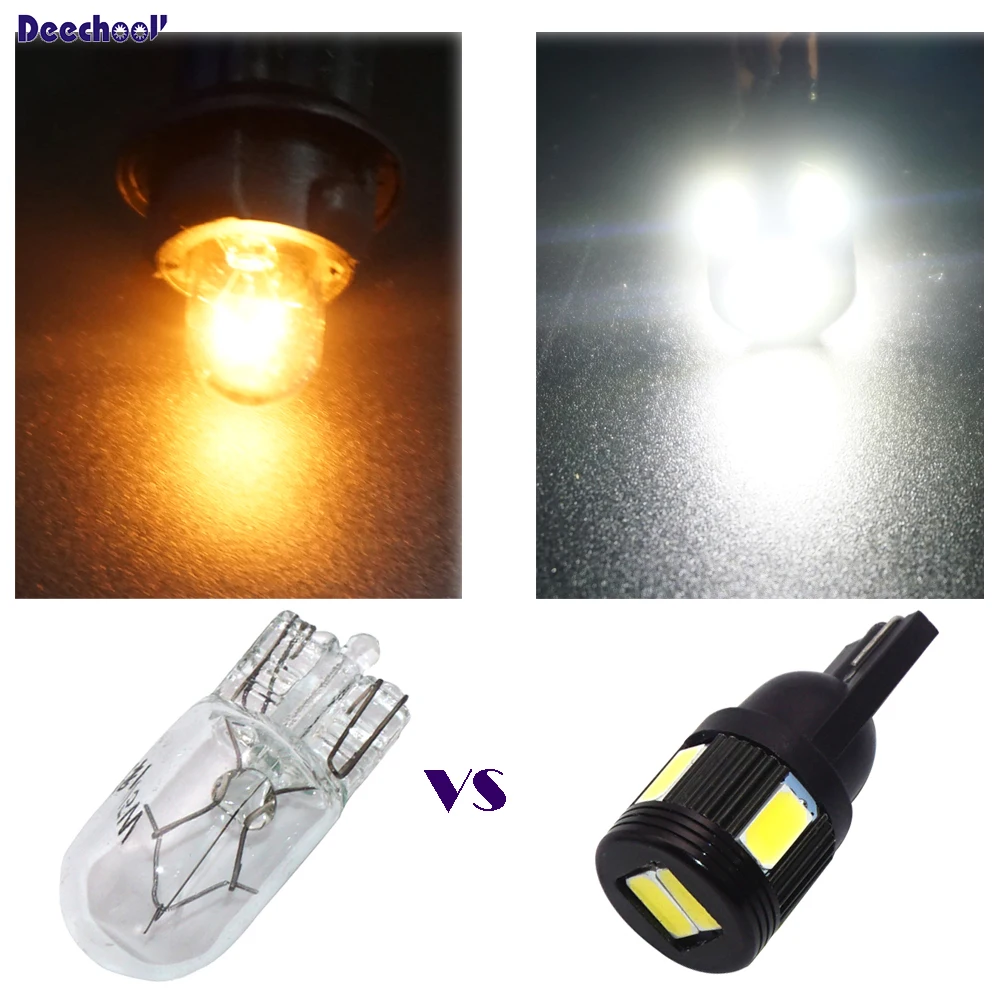 Автомобильная светодиодная лампа deechooll T10 6 шт. W5W 5630/5730 6SMD автомобильная для