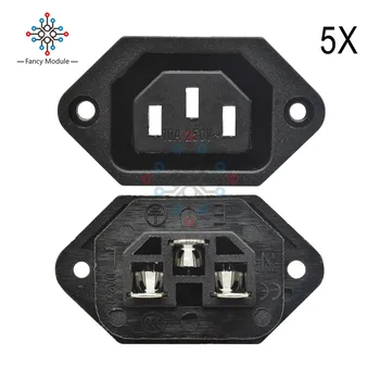

5PCS/Lot AC 250V 10A Female Connector Power Cord Socket Adapter IEC 320 C13