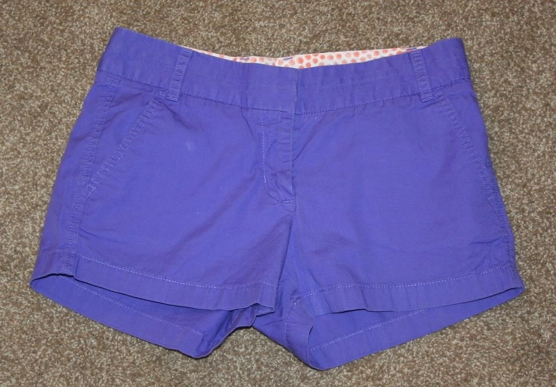 J.CREW CHINO Size 2 Purple Shorts Waist 