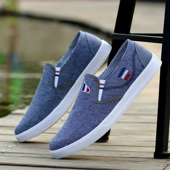 

Men Canvas Shoes Mens Loafers 2019 Autumn High Quality Anti-Slip Comfortable Shoes Man Flats Size 39-44