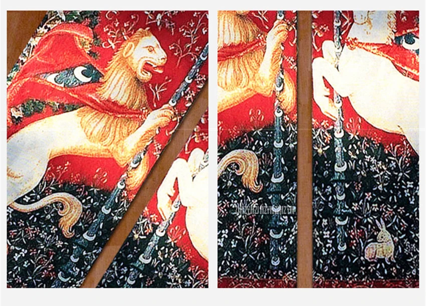 37*98 см Лев и единорог пара бельгийский художественный настенный гобелен настенный марокканский ковер для дома в отеле
