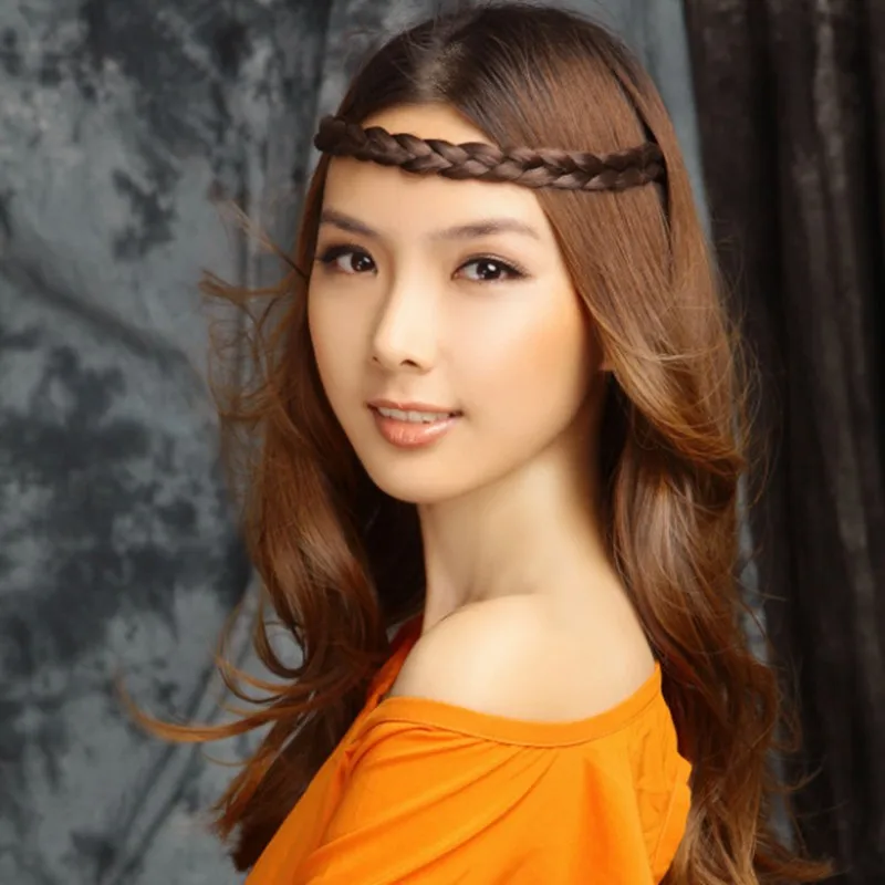 Плетёная повязка на голову из синтетических волос 4I1015|headbands girls hair accessories|hair accessories
