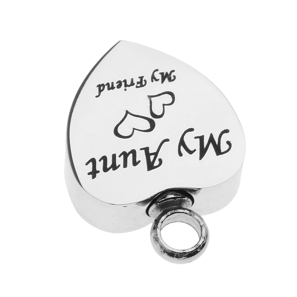 Stainless Steel Cremation My Friend Heart Urn Pendant Keepsake Memorial Charms Jewelry Fit Pendant