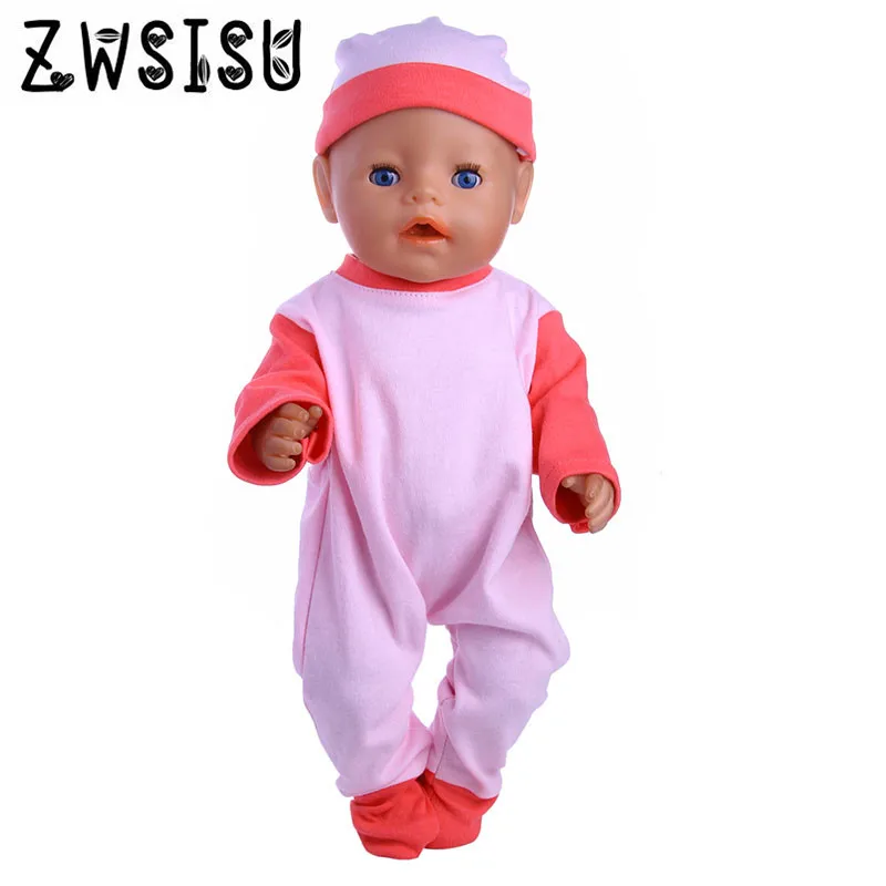 Одежда для кукол хлопковые пижамы ночные рубашки из 2 предметов, размер 18 дюймов, американская кукла и 43 см, кукла для новорожденных, Рождественская игрушка для маленьких девочек - Цвет: B95