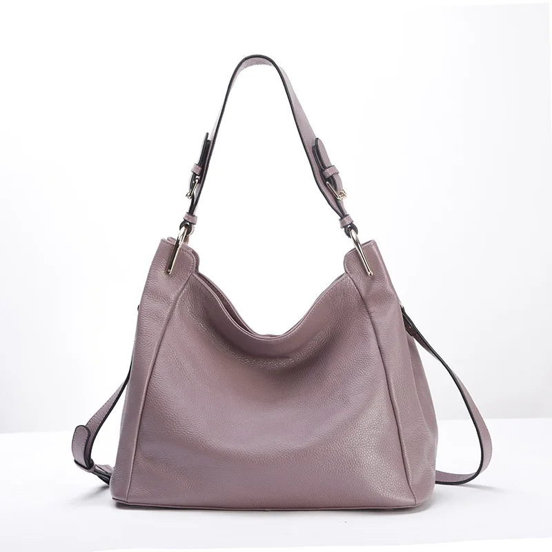 Женская сумка на плечо из мягкой натуральной кожи, первый слой, коровья кожа, длинная сумка-мессенджер, сумка на плечо, белая, фиолетовая сумка
