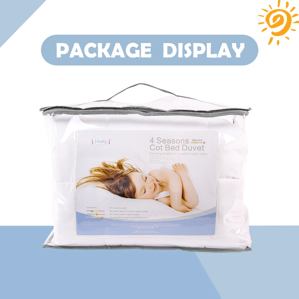 I-baby Baby 4 сезона Duo duvets набор, Oeko Tex Certified, включает 1 шт. 4,5 TOG на весну лето и 1 шт. одеяло 9 TOG на осень