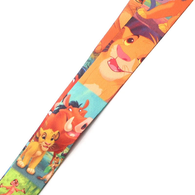 Lion king cartoon lanyards for keys in mobile phone straps necklace card holders webbing ribbons keychains rope accessory E0474