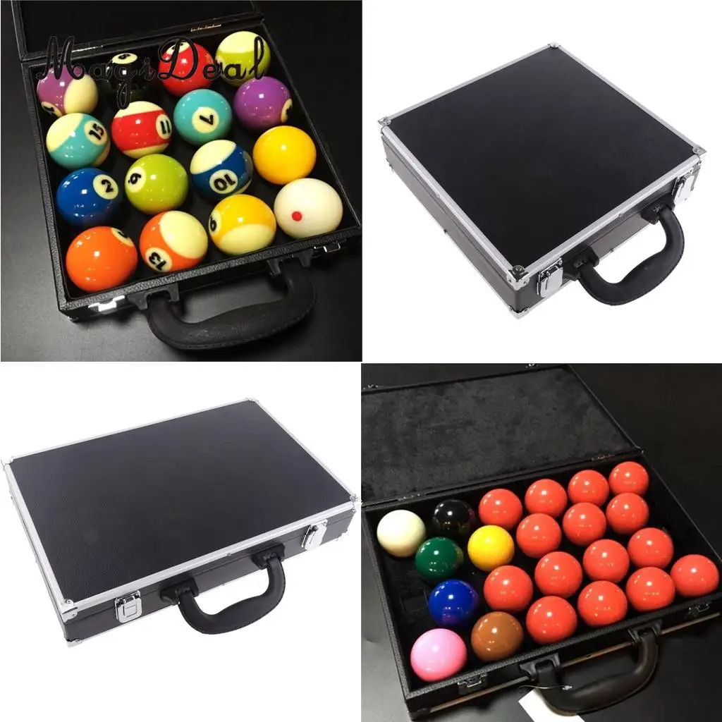 PU Billiard Storage Snooker Box Pool Balls Carrying Case For Billiard Accessory with Carry Handle Black
