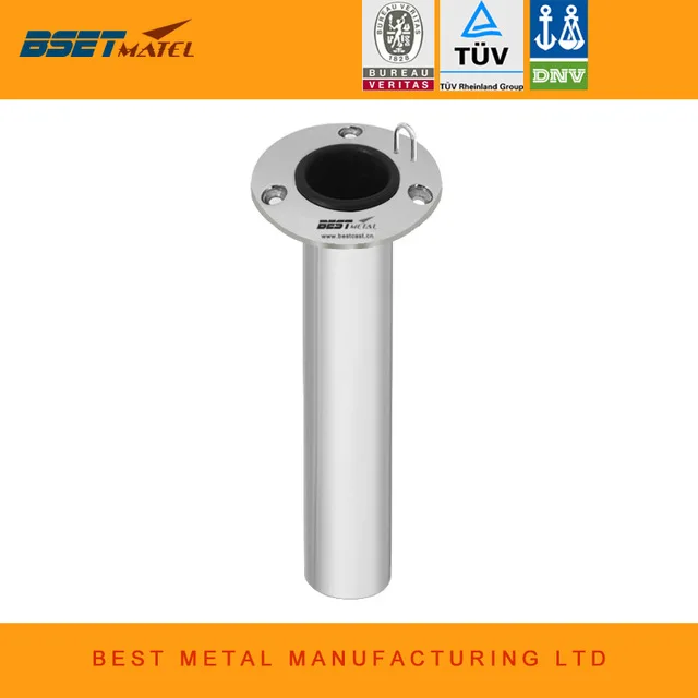 

BEST METAL Flush Mount stainless steel 316 fishing rod rack holder with ring of marine hardware for boat and yacht fishing