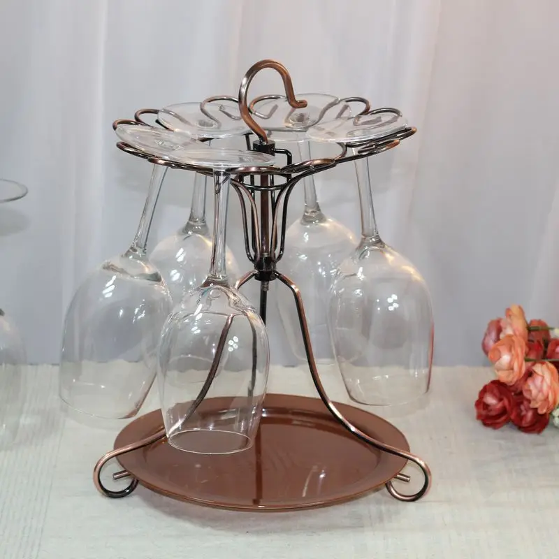 Iron cup holder wine cup holder belt water tray on