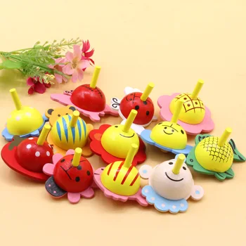 

6PCS Cute animal wooden gyro kids happy birthday party gift baby shower baptism gift carnival prize school rewards