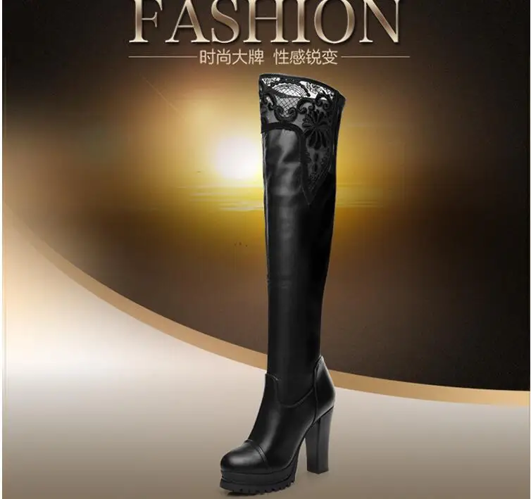 

winter, lace boots, velvet, boots, boots, knees, boots, thick bottomed water tables, thin and high heels, woman's Boots