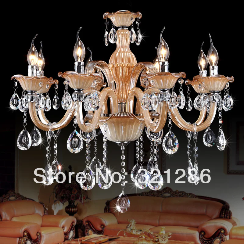 

6 heads Luxury crystal chandelier light fashion bedroom lamp candle ctystal lighting lobby chandelier