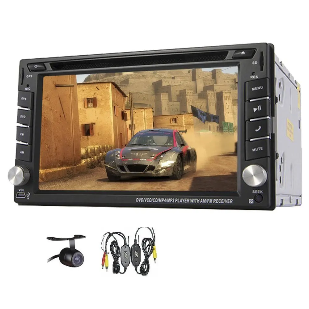 Car Stereo 2 din Head Unit In Dash Deck 6.2 3D Interface GPS Navigation