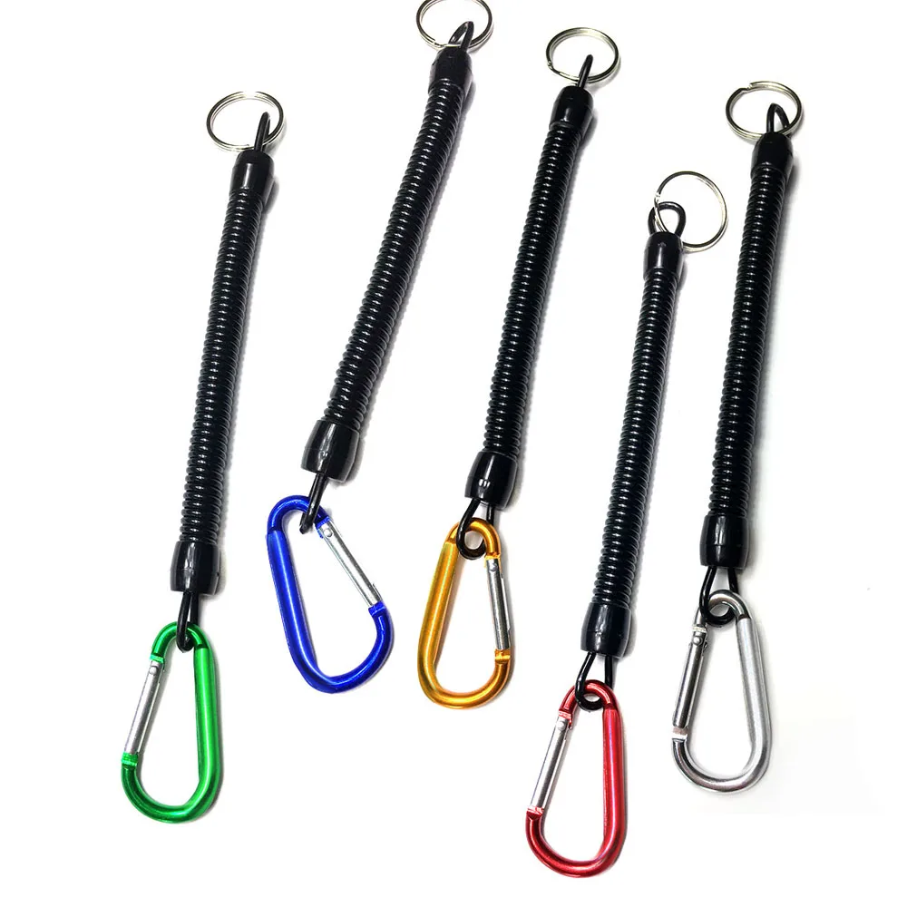 Fishing Lanyard Spring Rope Accessories Plastic Retractable Key Chain Retractable Coiled Tether
