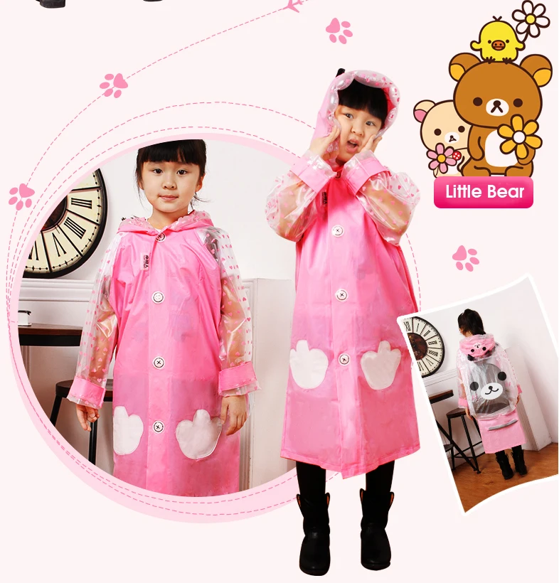 Kids Cartoon Bag Raincoats 14