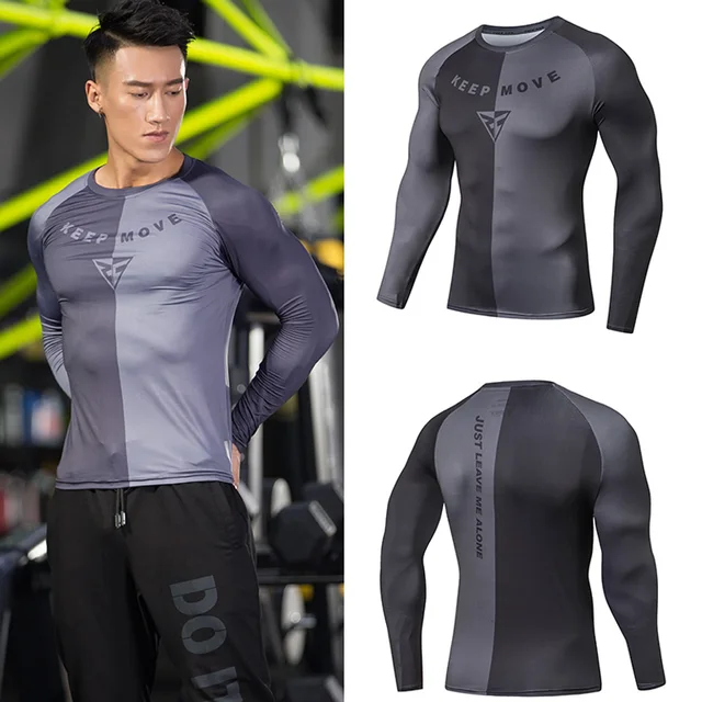 New Fashion Raglan Sleeve t-Shirt Homme men Letter 3D Printed Fitness Compression Shirts Casual male  t shirts men Clothing Tops