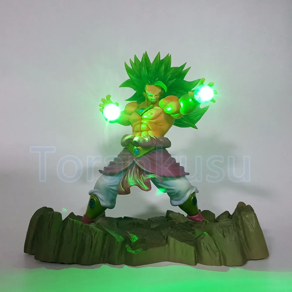 Dragon Ball Z Action Figure Broly Power UP Led Light DIY Display Toy Esferas Del Dragon Toy Kamehameha Broli DBZ+Light DIY120