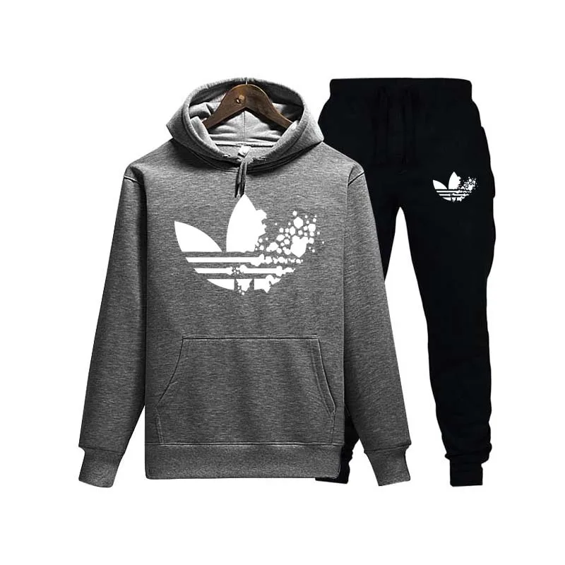 A DI Hoodie Sweatshirt Men's / Women's Fashion Brand Hoodie Sweatshirt + Sports Pants Set 2019 Winter Warm Fleece Hooded Pullove