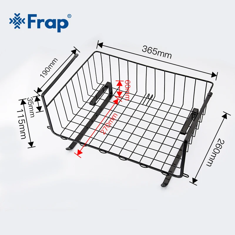 FRAP черный железный кухонный Органайзер шкаф для багажа прослойка подвесная стойка для хранения корзины каркас шкафа