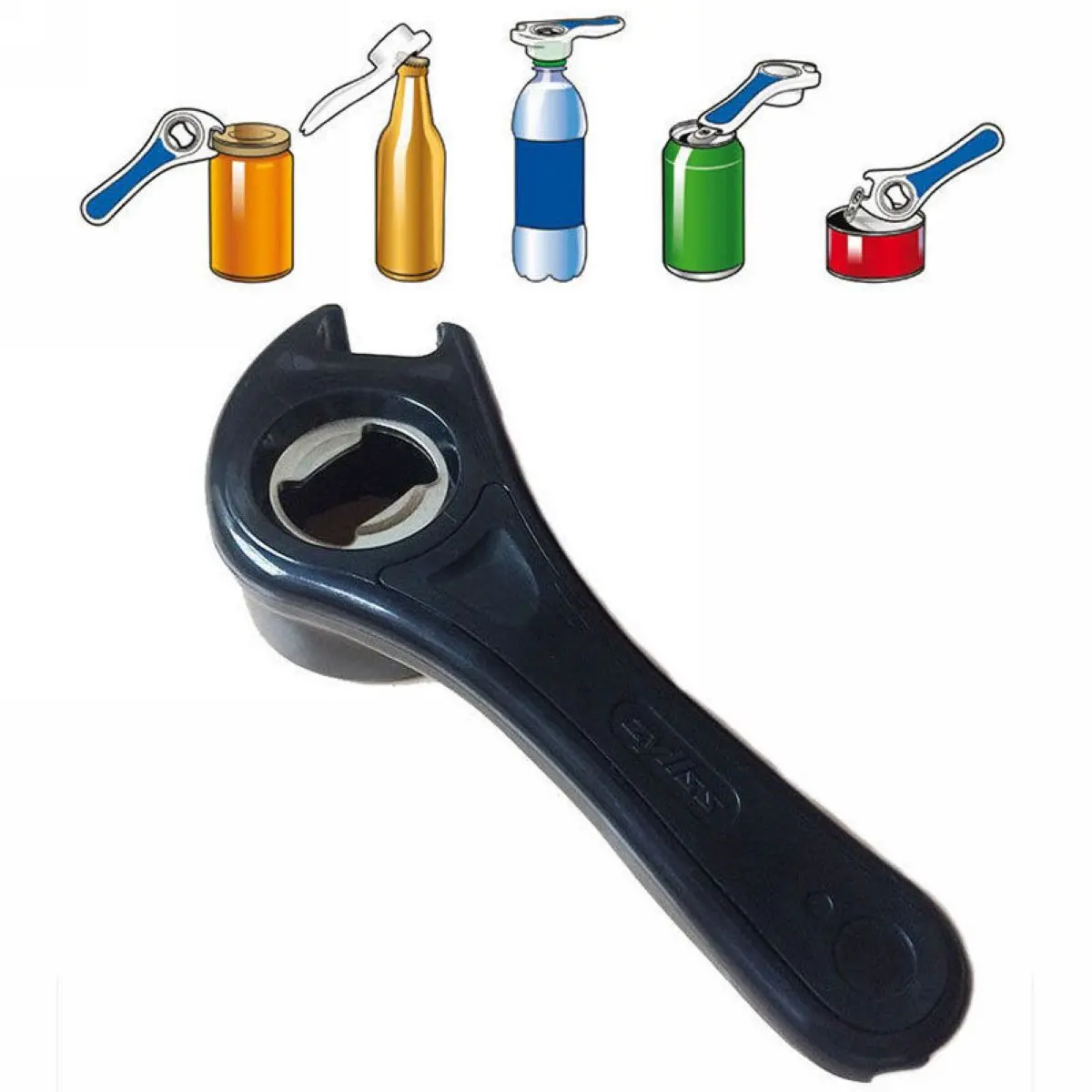 JX-LCLYL 5 in 1 Multifunctional Bottles Jars Cans Manual Opener Tool Gadget Home Kitchen