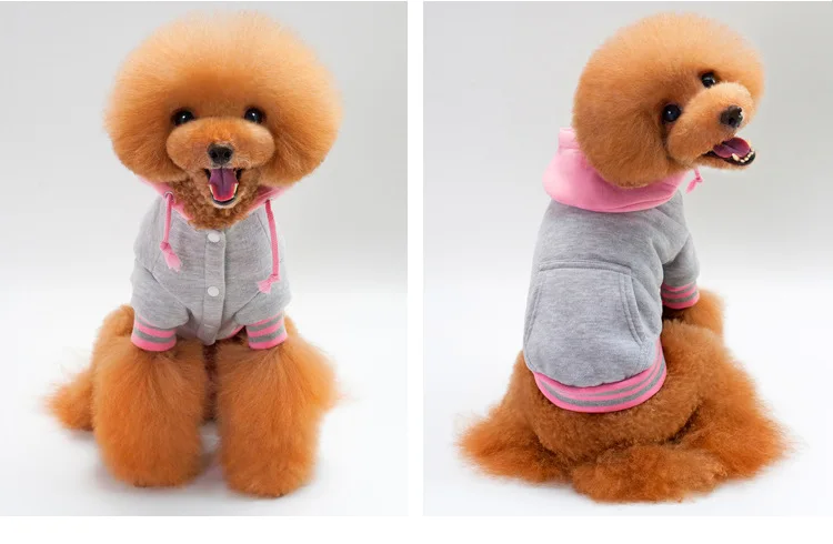 Худи для домашних собак утолщение хлопка щенков тела зимняя одежда домашних животных теплая куртка 3 цвета