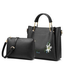 LOVEVOOK женские сумки Женская сумка через плечо с вышивкой высокого качества сумки-мессенджеры дамские сумочки 2 psc/комплект