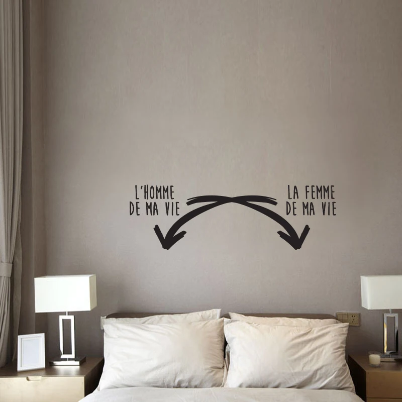 

Creative French Love Proverbs Bedroom Vinyl Wall Sticker DIY Wedding gift Home Decoration Art Murals JG3966