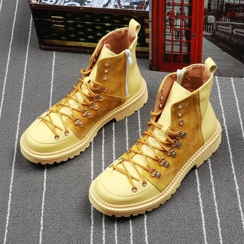 

CuddlyIIPanda New Arrival Men Ankle Boots Spring Autumn High Quality Fashion Ankle Boots British Style Men Shoes Botas Hombre