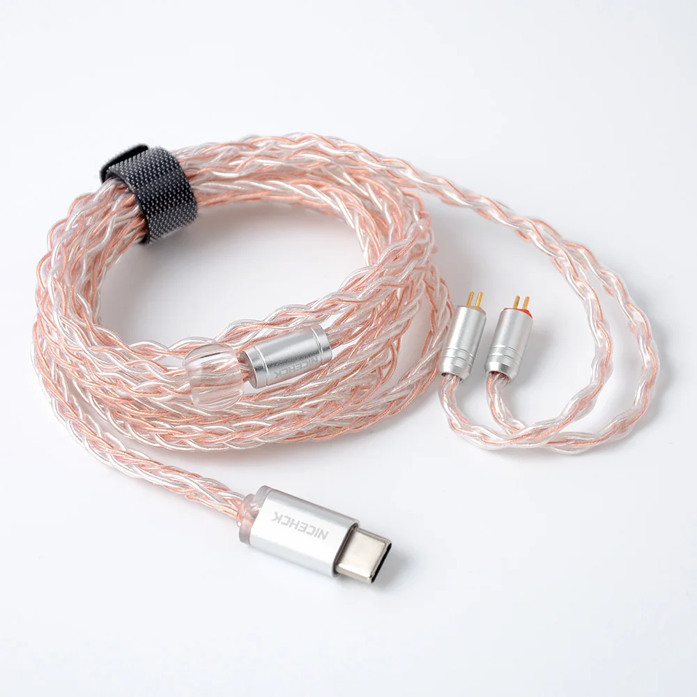 NICEHCK 8 Core Copper Silver Mixed Cable Upgrade TypeC/Type-C/3.5/2.5/4.4mm MMCX/2Pin For TRNV90 ZSX CCAC12 NICEHCK NX7 Pro/DB3