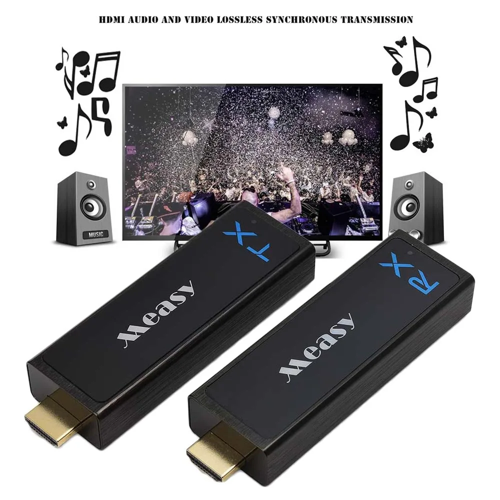 Комплект передатчика Measy W2H Nano Wireless HD с приемником и трансмиттером 30 м/100 футов