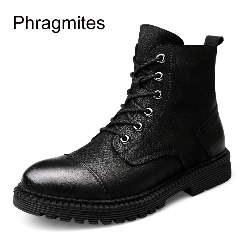 Phragmites/Брендовая обувь для парикмахера; ботинки из натуральной кожи; модные черные ботинки в английском стиле; Лидер продаж; Новые Мужские ботинки в байкерском стиле; Botas