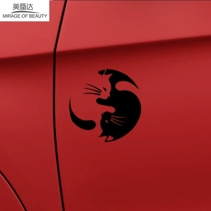 

13cm*13cm Yin and Yang Cat Animals Art Silhouettes Car Sticker for Truck Window Bumper Door Pet Lover Vinyl Decal