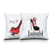 Nordic Household Chair Cushion Home Decor Cojines High-heeled Shoes Printed Linen Throw Bread Pillow Round Gift Coussin Emoji Nordic Household Chair Cushion Home Decor Cojines High-heeled Shoes Printed Linen Throw Bread Pillow Round Gift Coussin Emoji