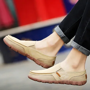 

Brand New Men's Vulcanized Shoes Men Flats Breathable Super Loafers Lazy Shoe
