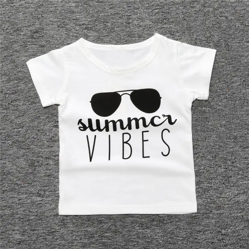 

Infant Kids Baby Boy Girl Short Sleeve Letter Print T-shirt Tops Outfits Clothes F2